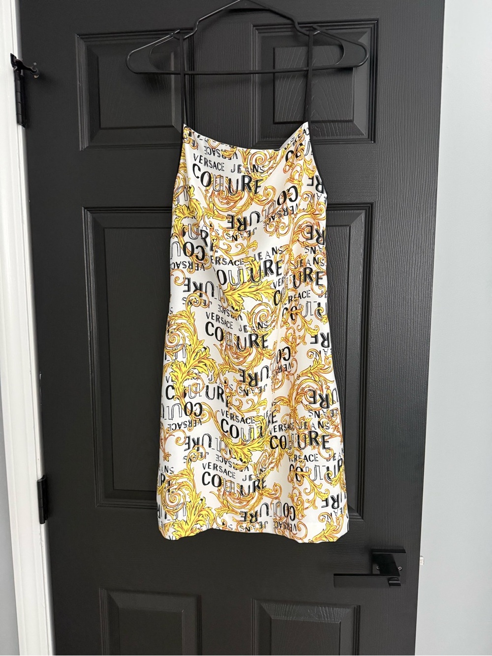 Versace Jeans Couture White & Gold Mini Slip Dress